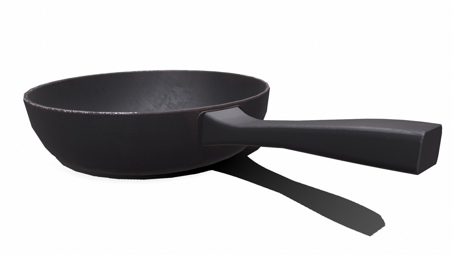 Old Rusty Iron Frying Pan Low-poly PBR Low-poly 3D model_4