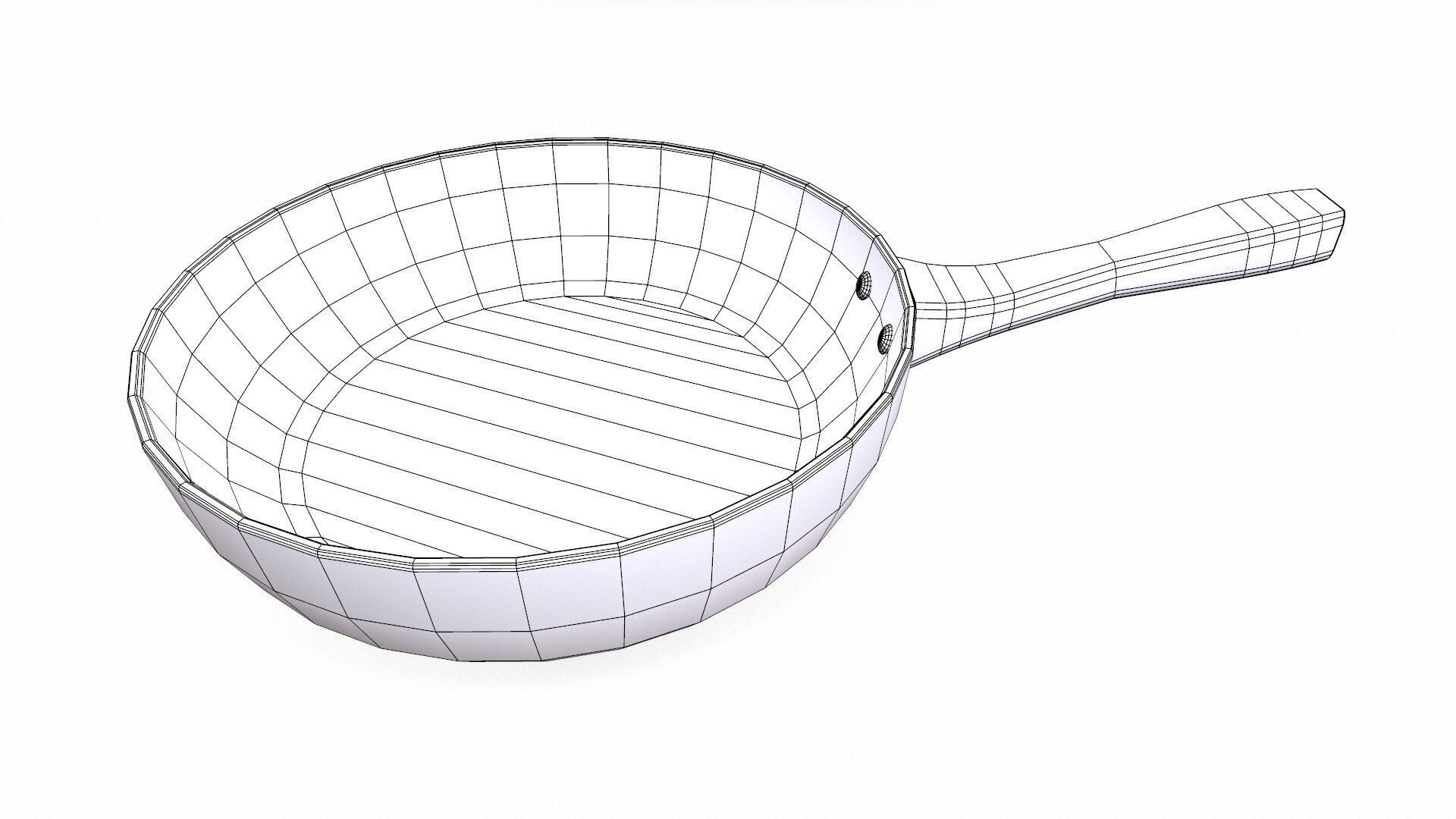 Old Rusty Iron Frying Pan Low-poly PBR Low-poly 3D model_10