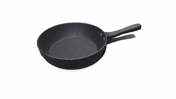 Old Rusty Iron Frying Pan Low-poly PBR Low-poly 3D model