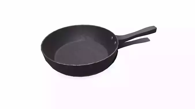 Old Rusty Iron Frying Pan Low-poly PBR Low-poly 3D model