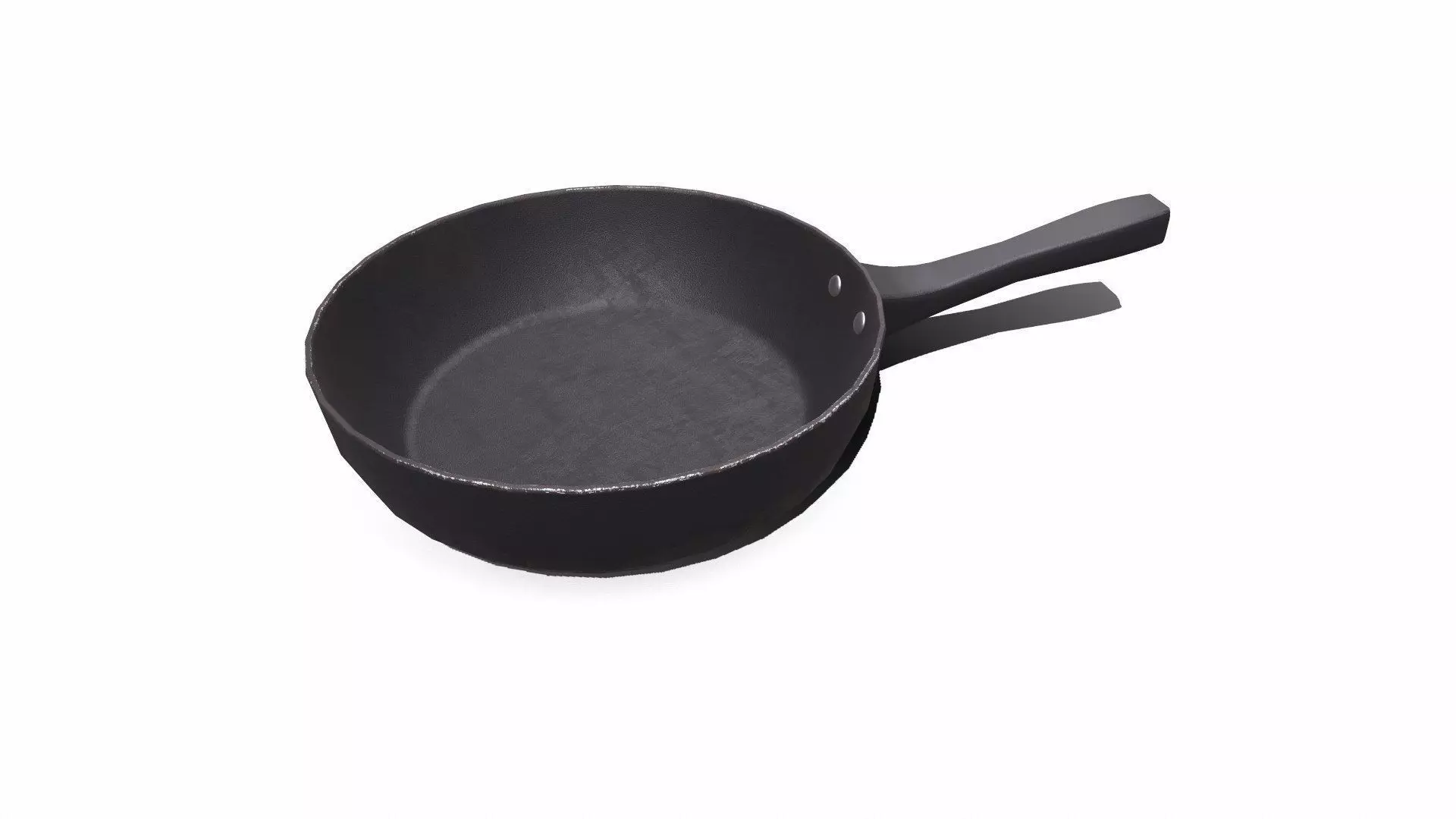 Old Rusty Iron Frying Pan Low-poly PBR Low-poly 3D model_0