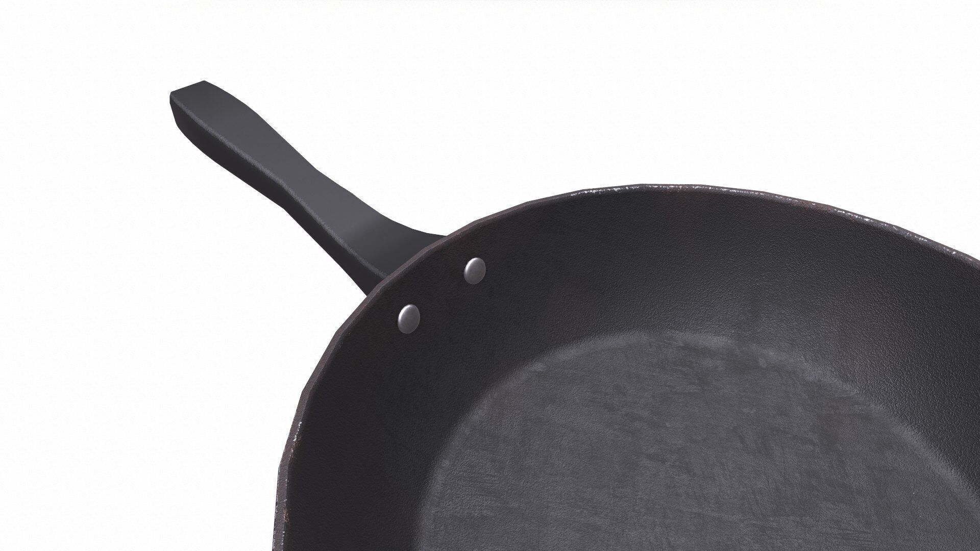 Old Rusty Iron Frying Pan Low-poly PBR Low-poly 3D model_8