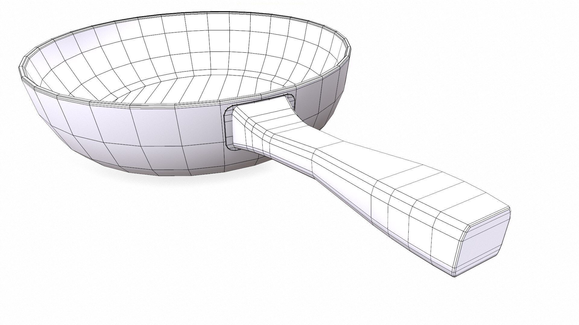 Old Rusty Iron Frying Pan Low-poly PBR Low-poly 3D model_12