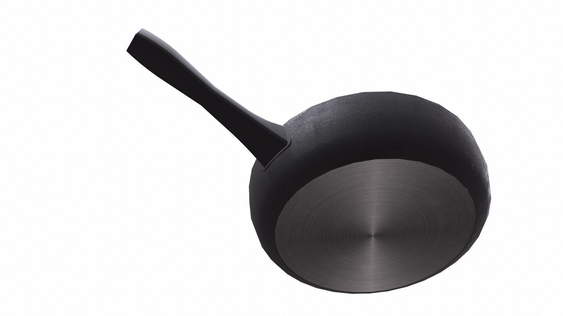 Old Rusty Iron Frying Pan Low-poly PBR Low-poly 3D model_7