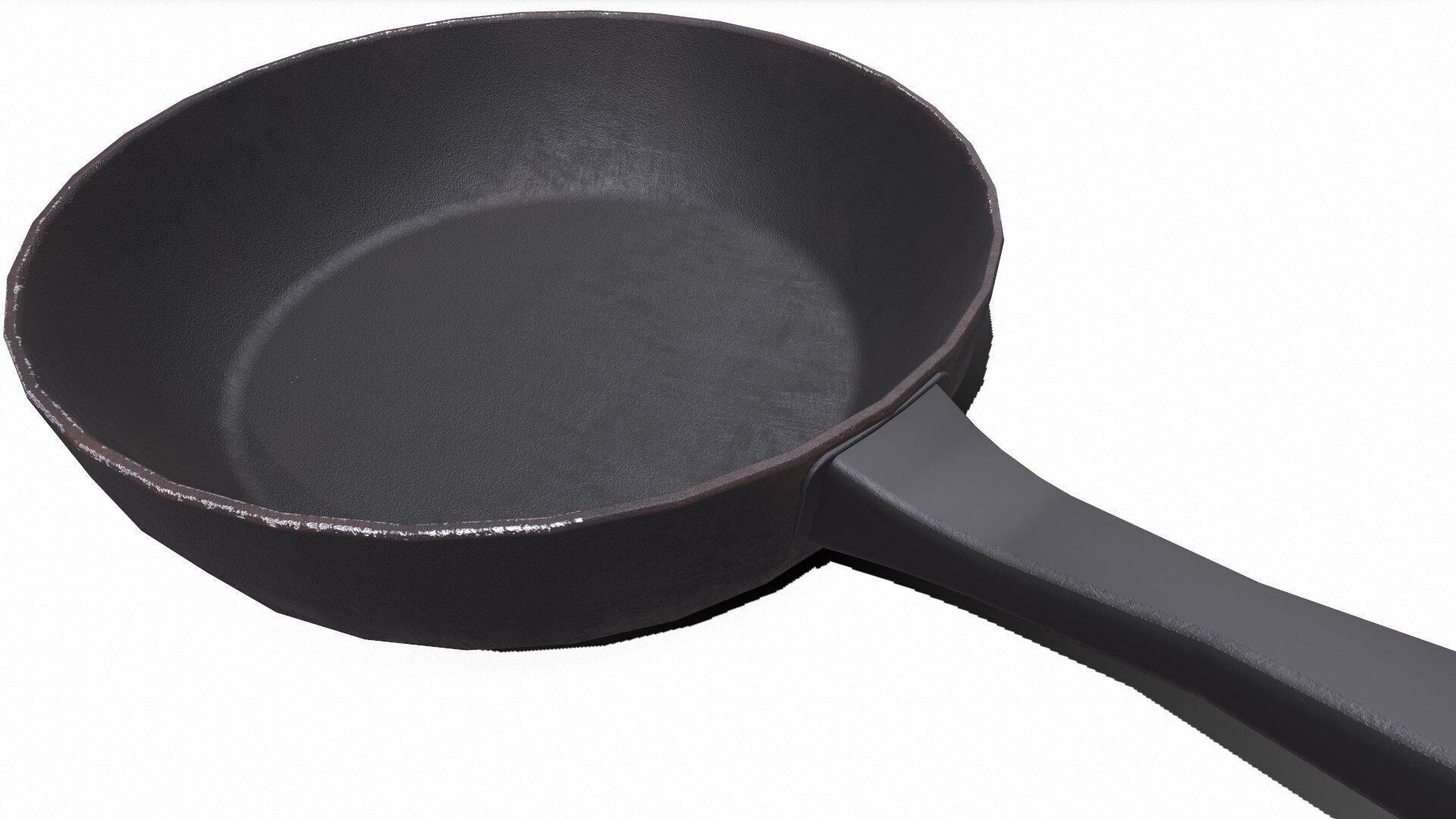 Old Rusty Iron Frying Pan Low-poly PBR Low-poly 3D model_9