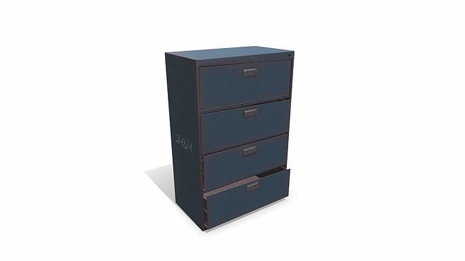 Old Rusty Filing Cabinet Low-poily PBR Low-poly 3D model