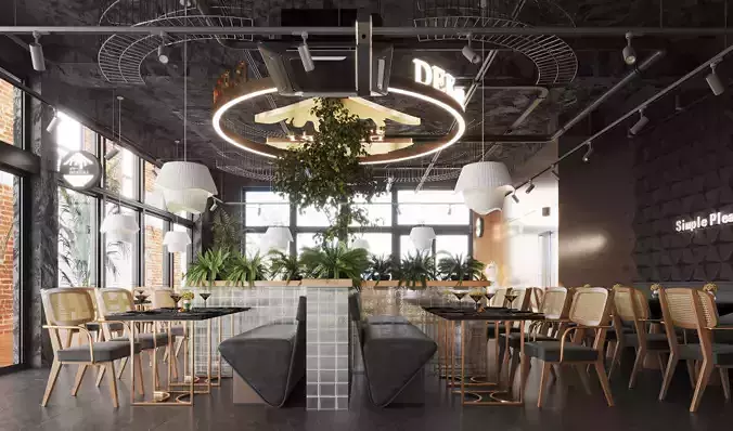  restaurant  cafe  Interior scene  42