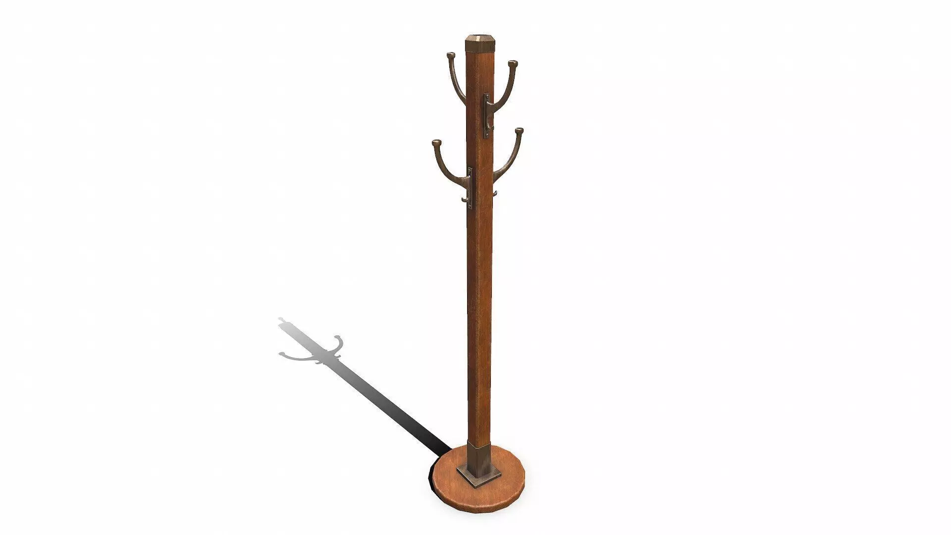 Old Retro Vintage Coat Rack Low-poly PBR Low-poly 3D model_0