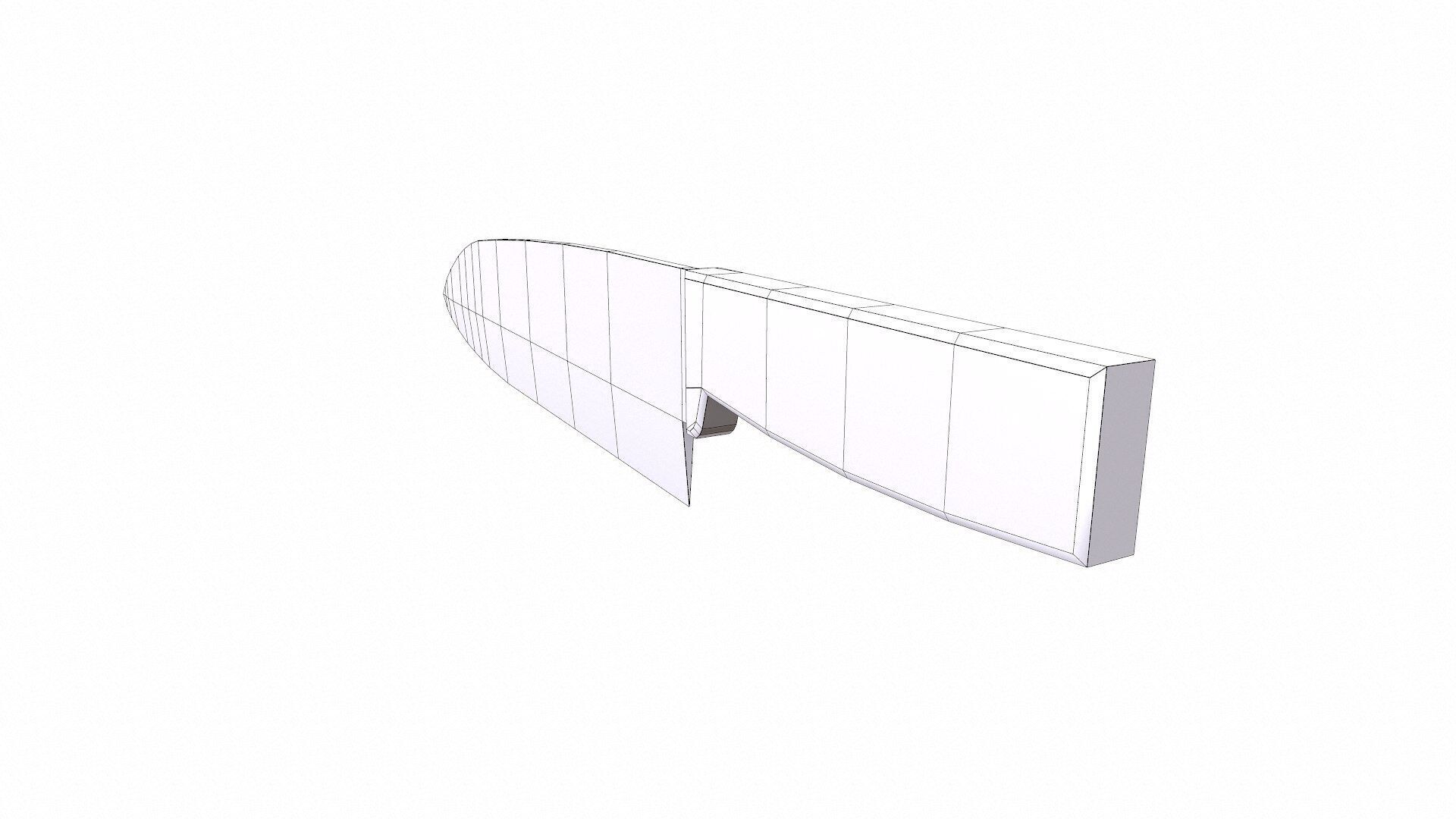 Old Retro Kitchen Knife Low-poly PBR Low-poly 3D model_12