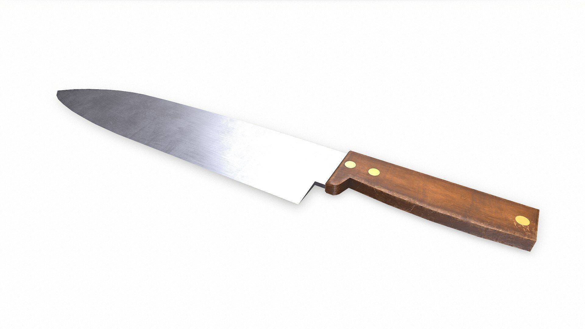 Old Retro Kitchen Knife Low-poly PBR Low-poly 3D model_2