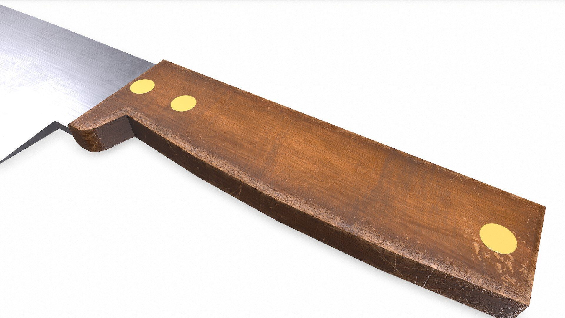 Old Retro Kitchen Knife Low-poly PBR Low-poly 3D model_9