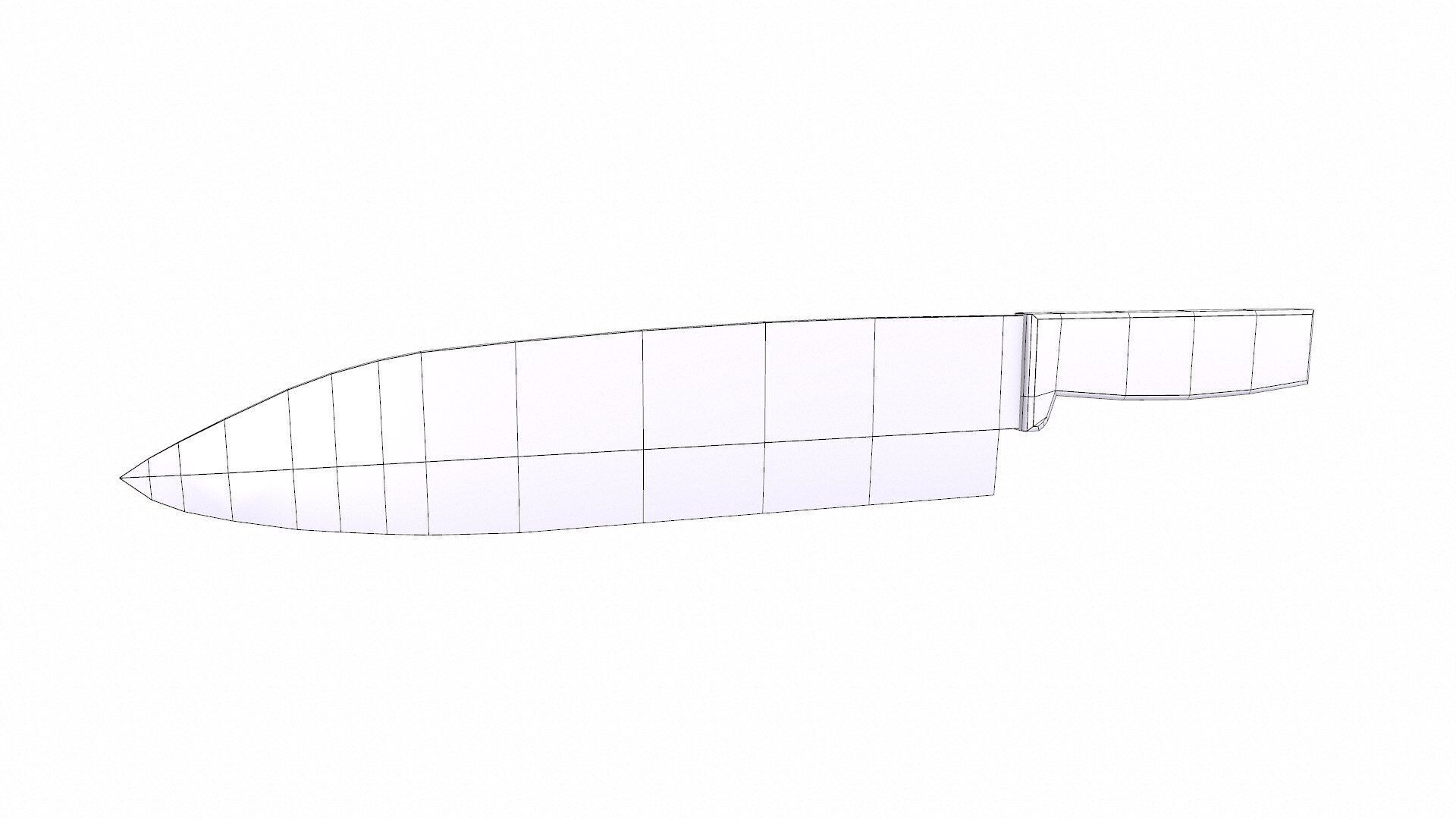 Old Retro Kitchen Knife Low-poly PBR Low-poly 3D model_10