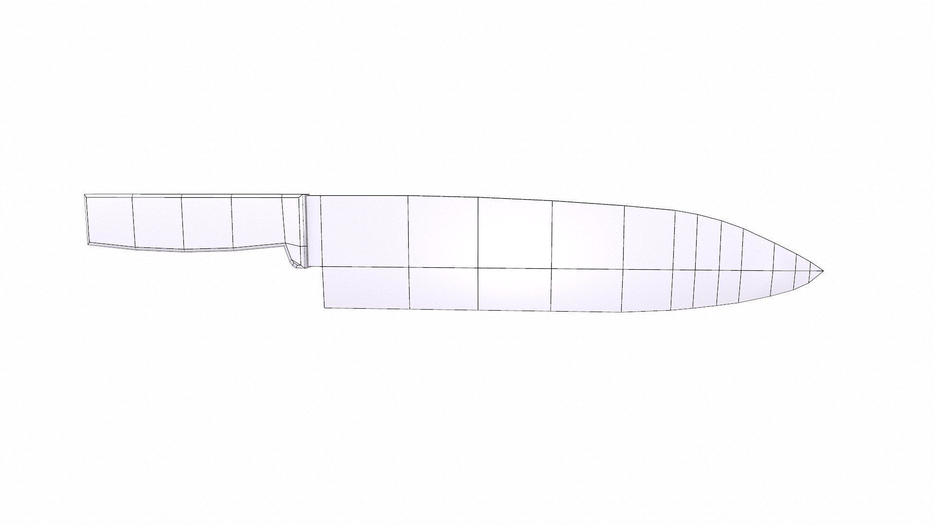 Old Retro Kitchen Knife Low-poly PBR Low-poly 3D model_11