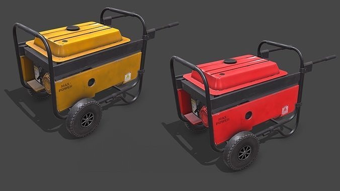 Old Portable Power Generator Low-poly PBR Low-poly 3D model