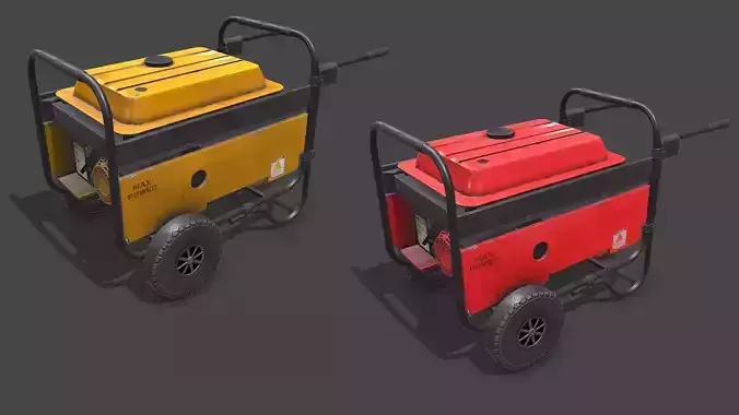 Old Portable Power Generator Low-poly PBR
