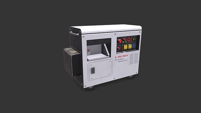 Old Portable Power Generator Low-poly PBR Low-poly 3D model