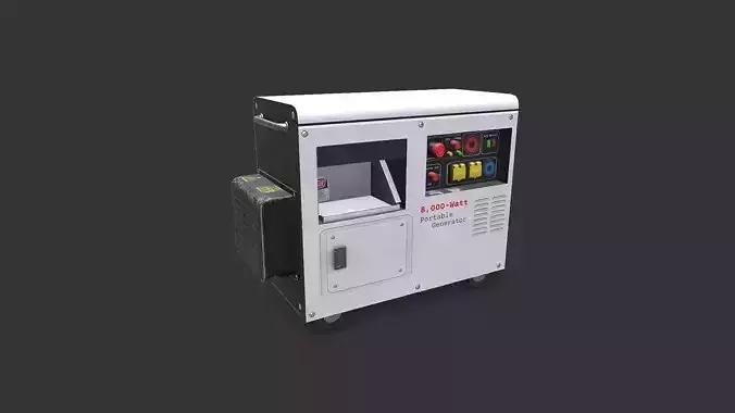 Old Portable Power Generator Low-poly PBR