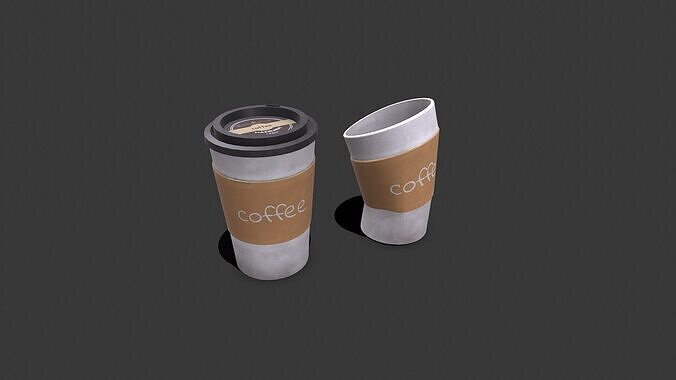 Old Paper Coffee Cup Low-poly PBR Low-poly 3D model