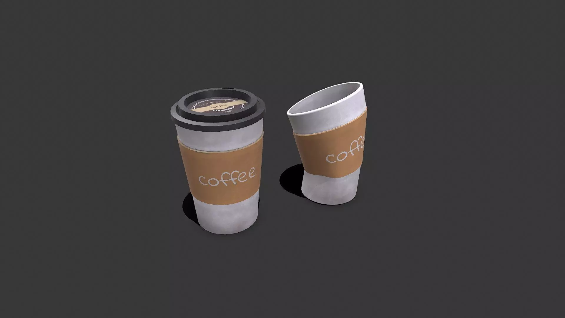 Old Paper Coffee Cup Low-poly PBR Low-poly 3D model