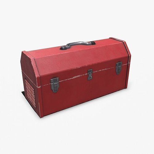 Old Metal Tool Box Low-poly PBR Free low-poly 3D model