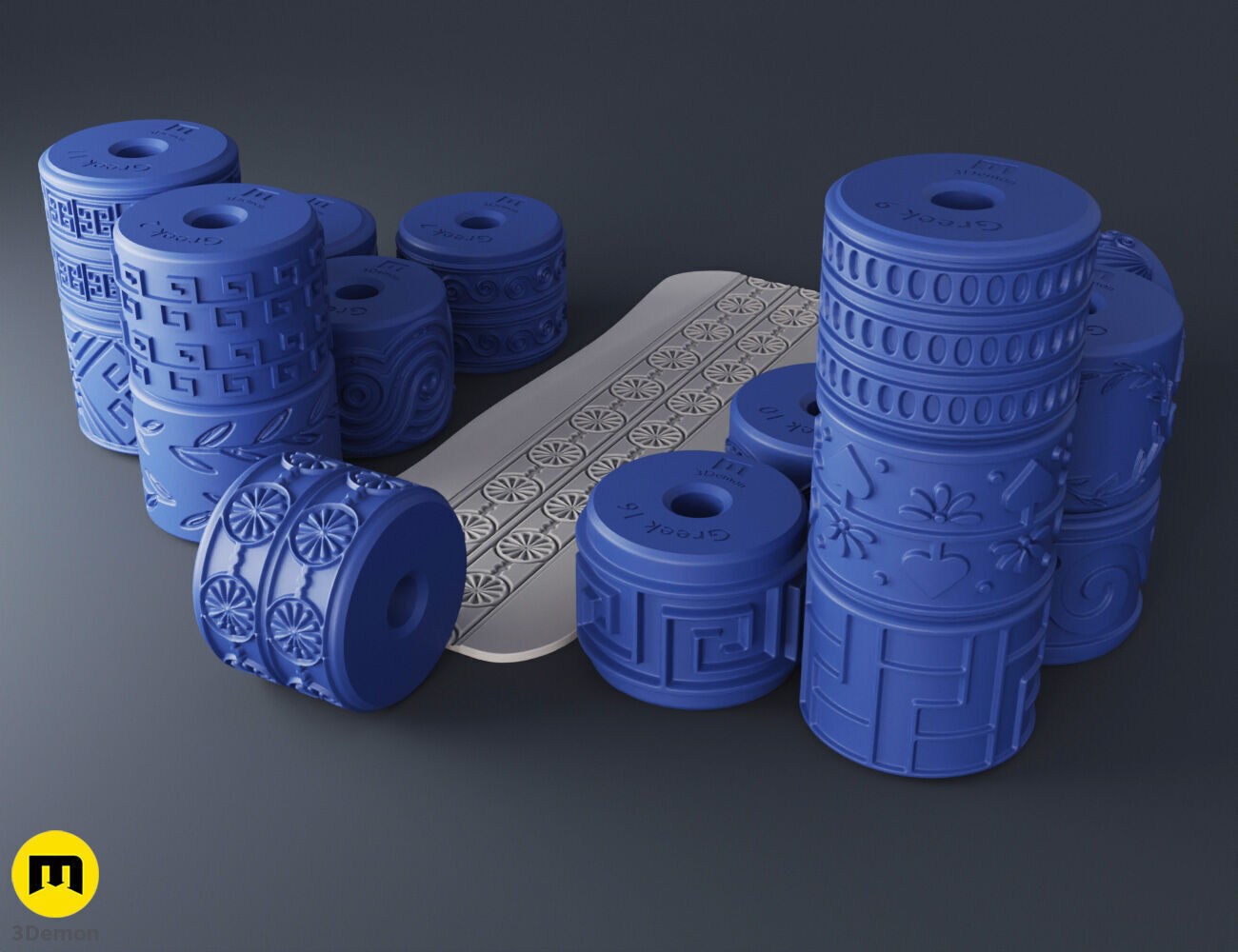 Texture Rollers Greek Patterns 3D print model_1