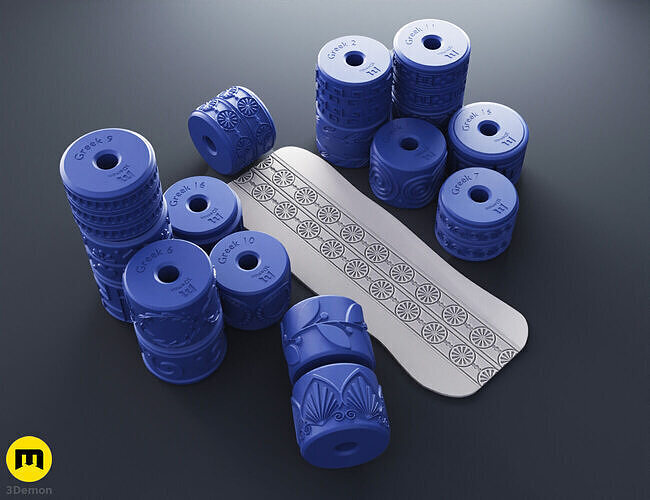 Texture Rollers Greek Patterns 3D print model