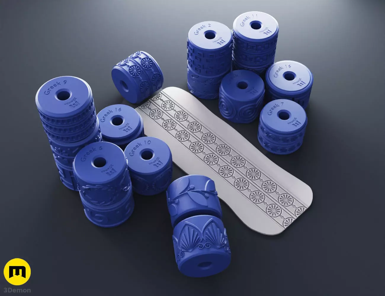 Texture Rollers Greek Patterns 3D print model_0
