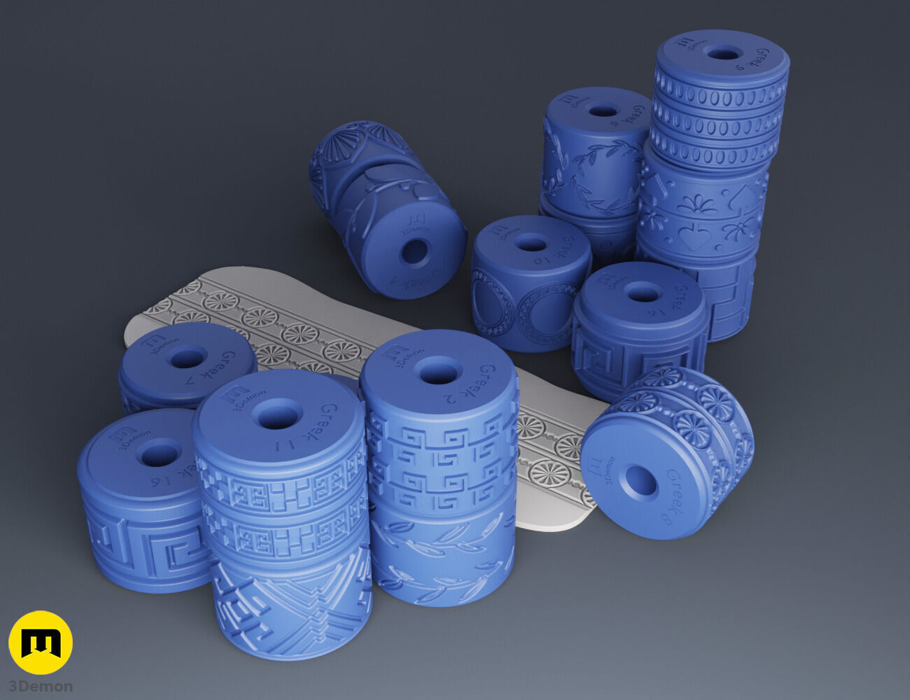 Texture Rollers Greek Patterns 3D print model_3