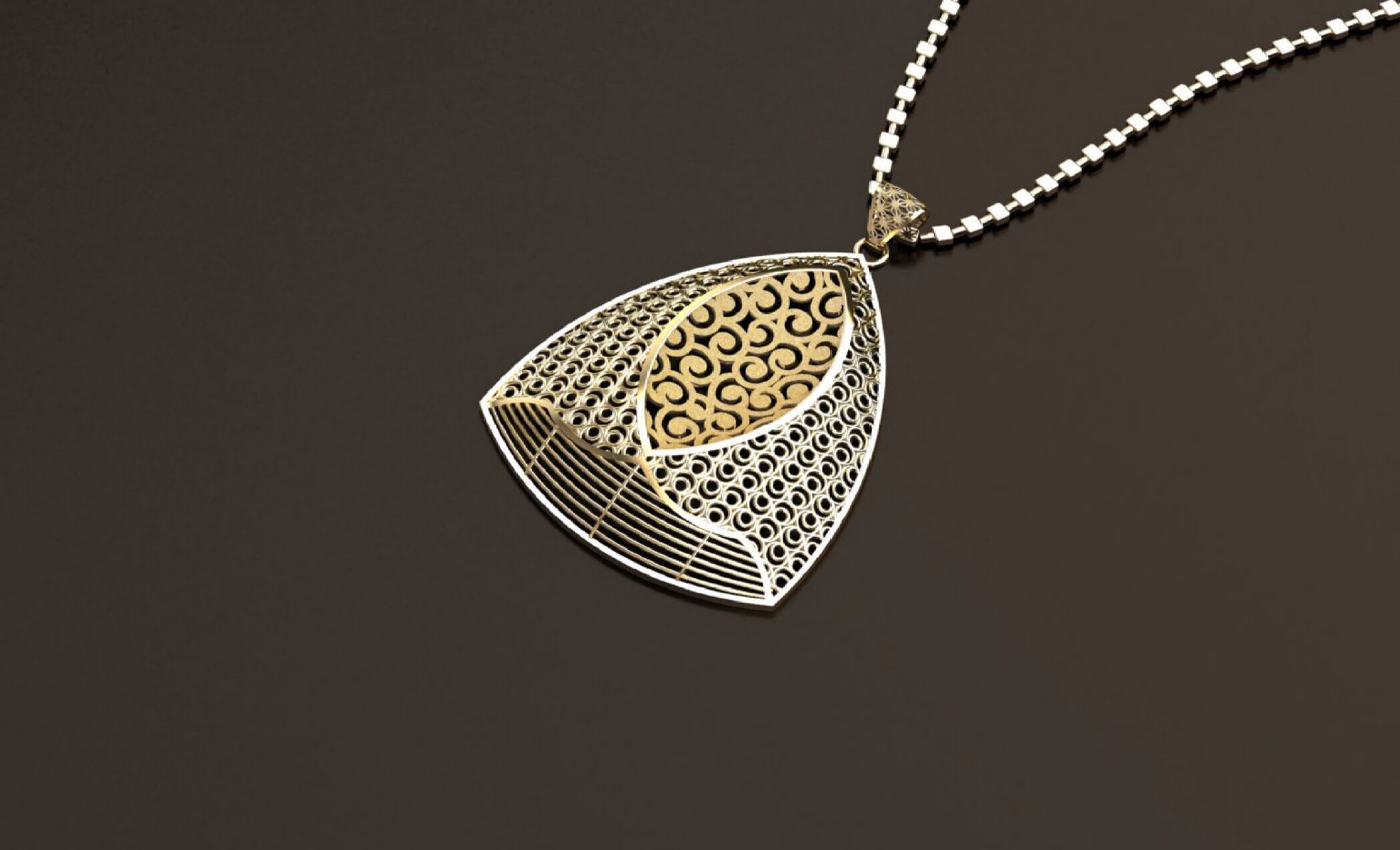 42 intricate jali-style pendant designs 3D print model_33