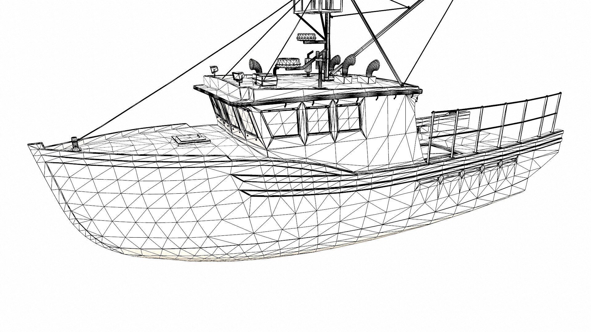 Fishing Boat Low-poly PBR Low-poly 3D model_28