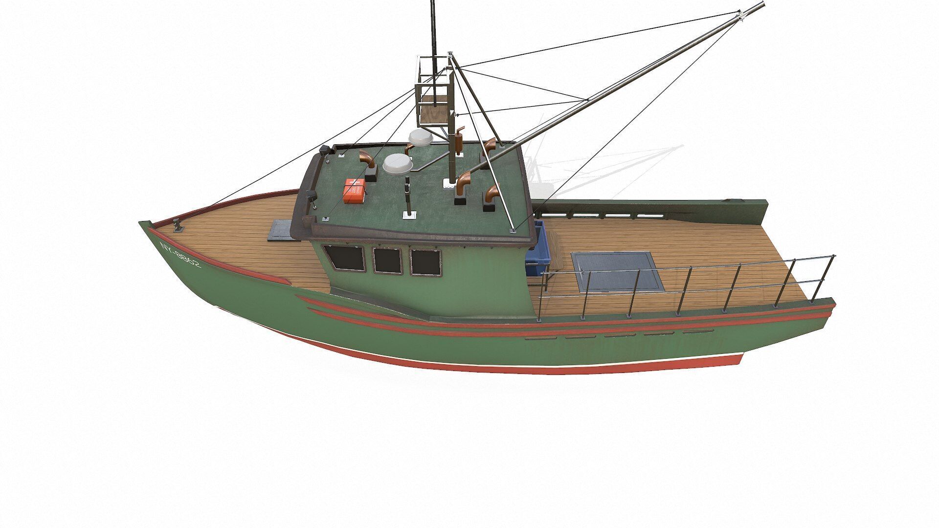 Fishing Boat Low-poly PBR Low-poly 3D model_4