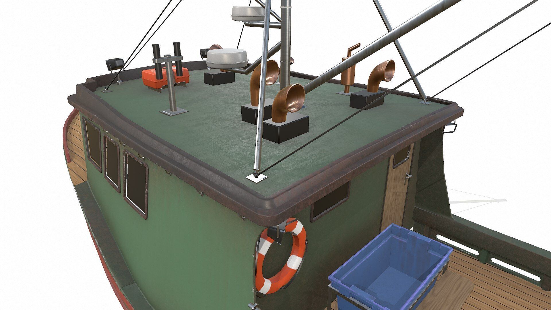 Fishing Boat Low-poly PBR Low-poly 3D model_21