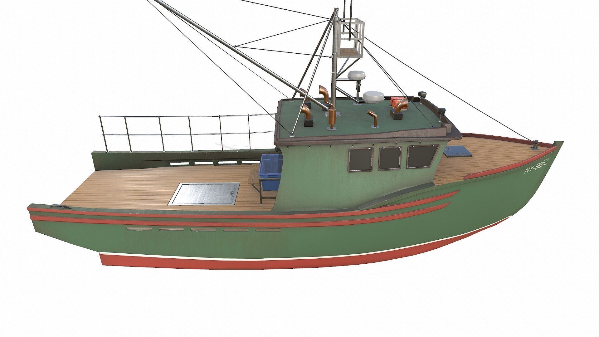 Fishing Boat Low-poly PBR Low-poly 3D model_12