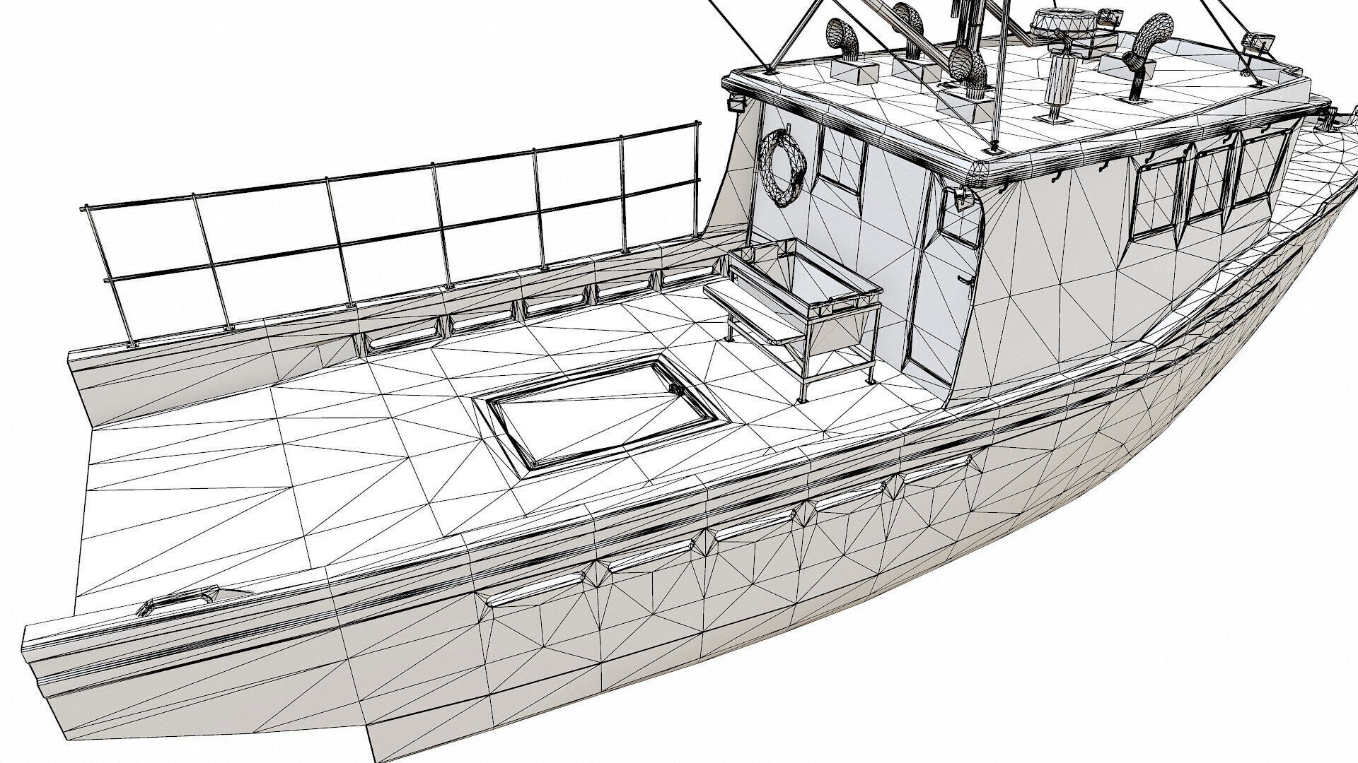 Fishing Boat Low-poly PBR Low-poly 3D model_29