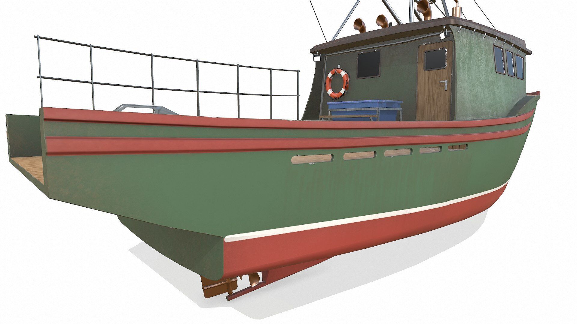 Fishing Boat Low-poly PBR Low-poly 3D model_9