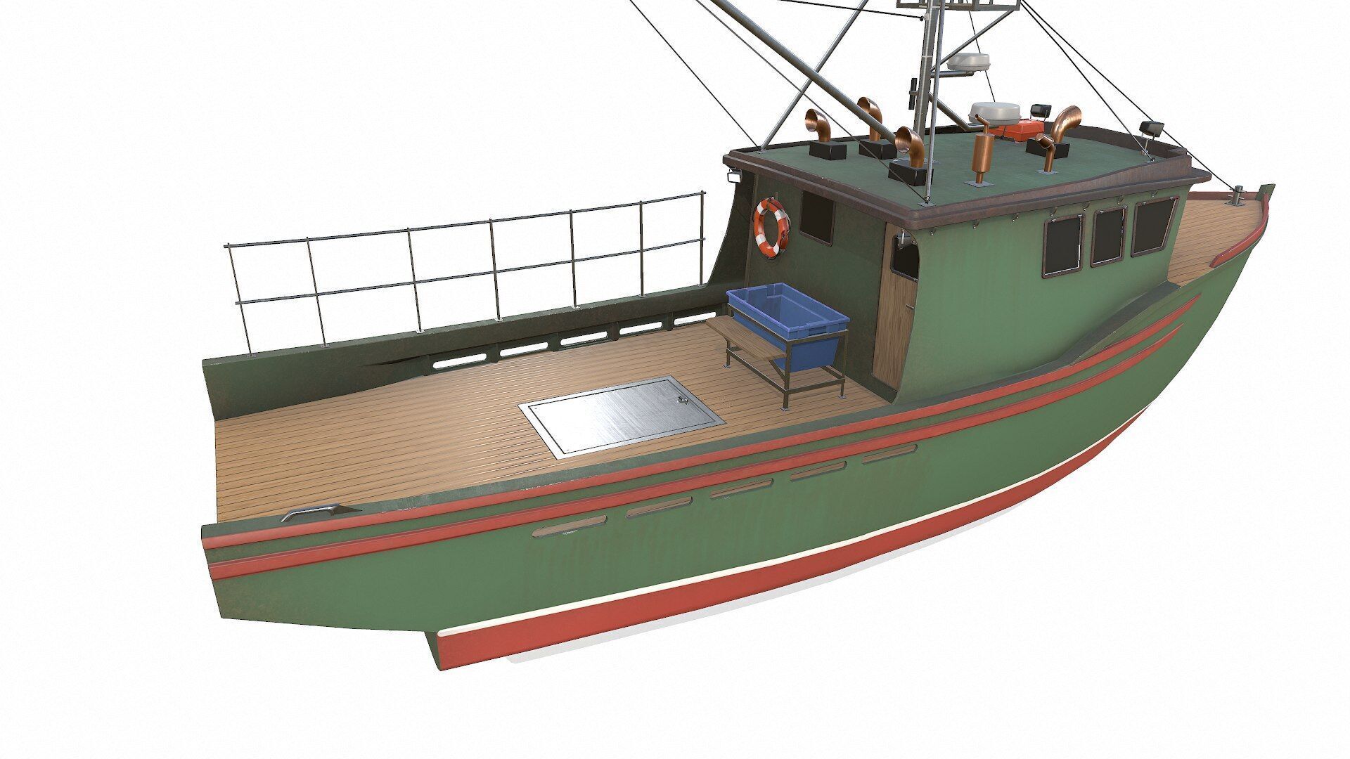 Fishing Boat Low-poly PBR Low-poly 3D model_10