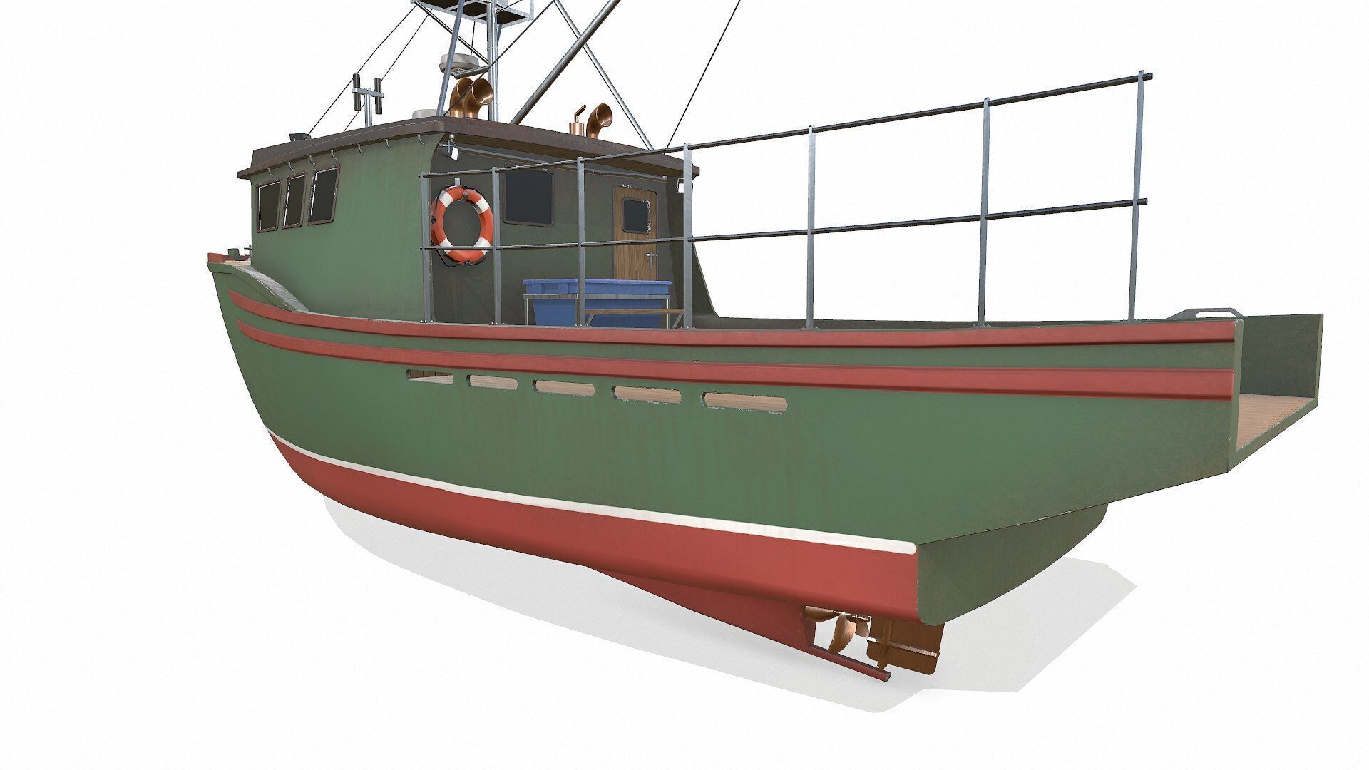 Fishing Boat Low-poly PBR Low-poly 3D model_5