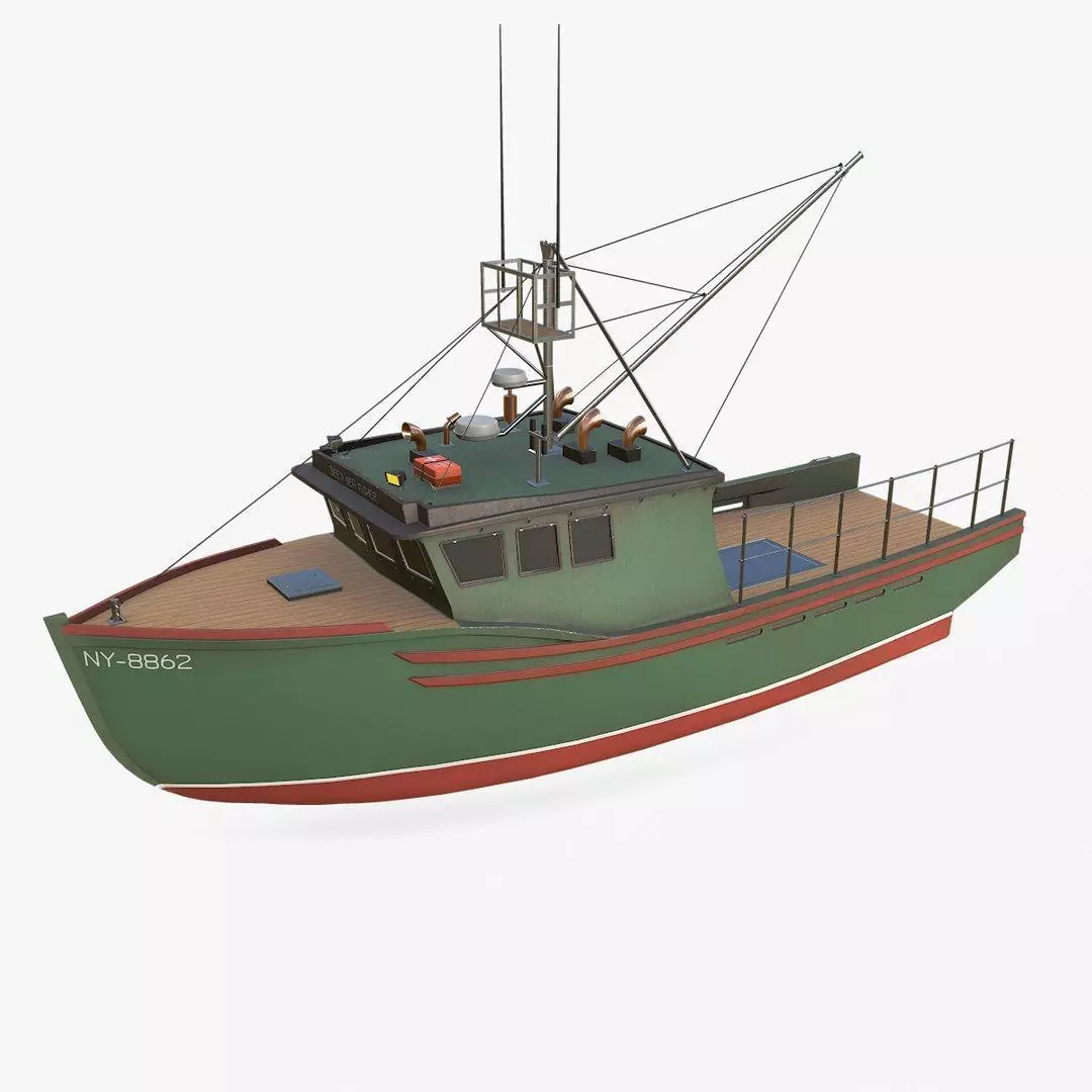 Fishing Boat Low-poly PBR Low-poly 3D model_0