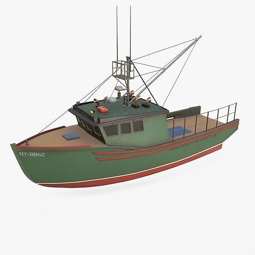 Fishing Boat Low-poly PBR Low-poly 3D model