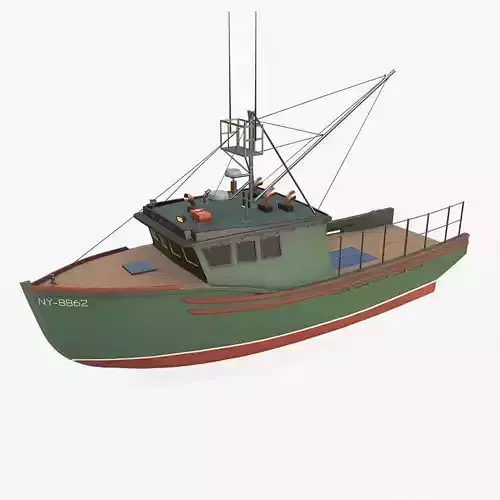 Fishing Boat Low-poly PBR Low-poly 3D model