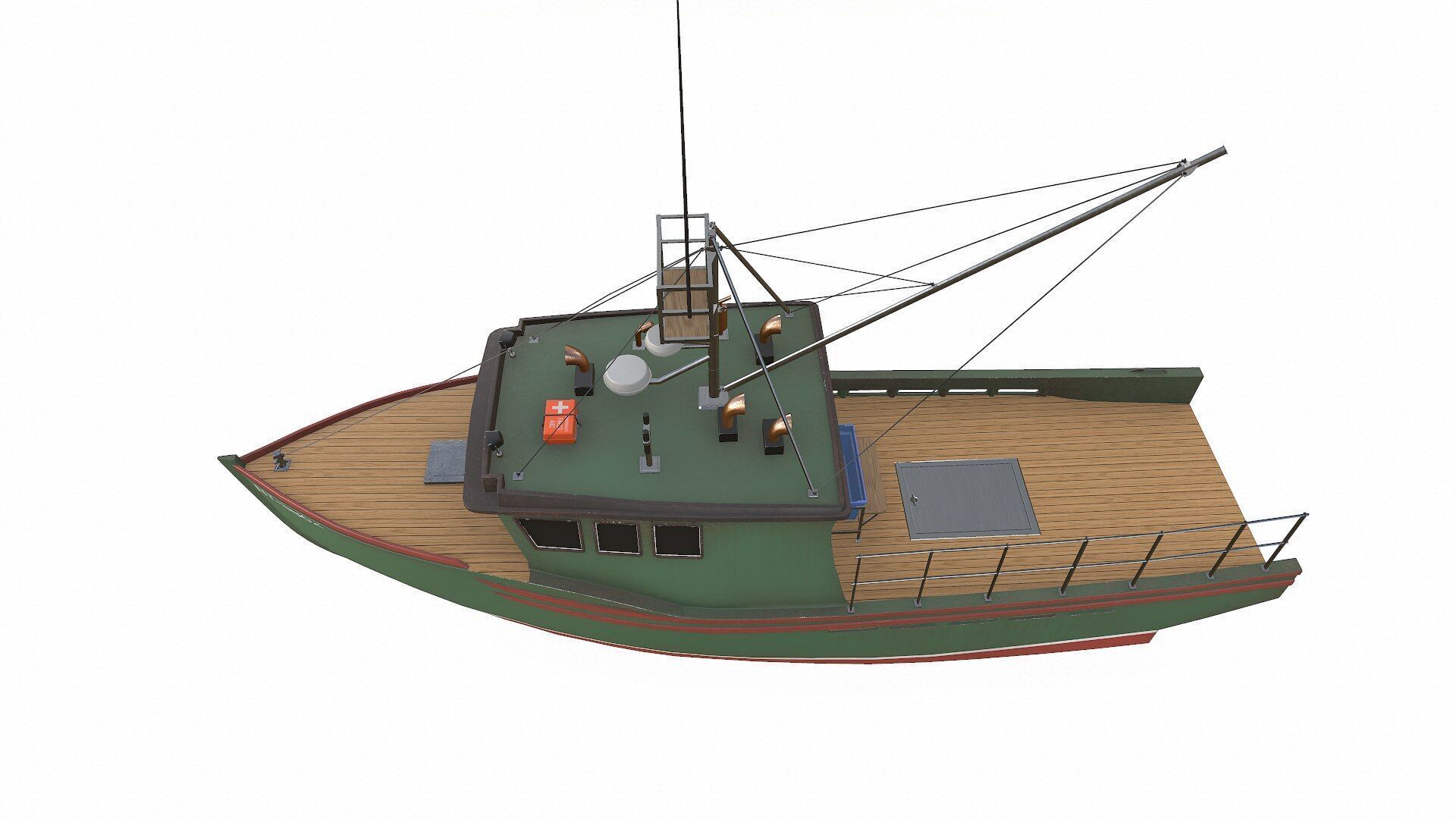 Fishing Boat Low-poly PBR Low-poly 3D model_25