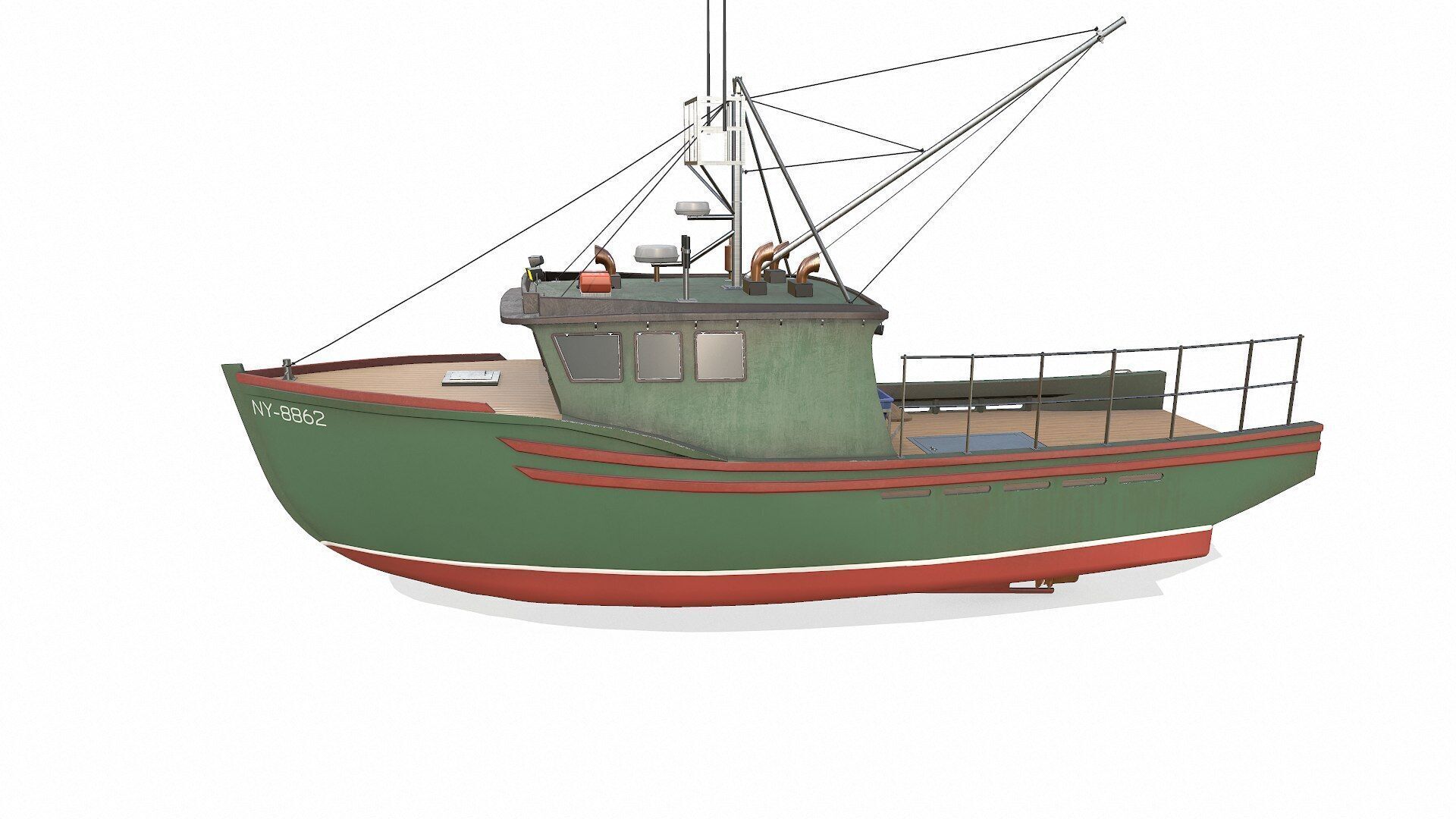 Fishing Boat Low-poly PBR Low-poly 3D model_3