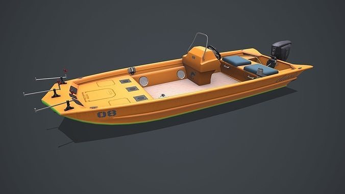 Electric Fishing Boat Low-poly PBR Low-poly 3D model