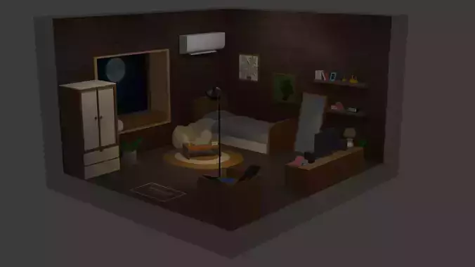 Bedroom Low Poly