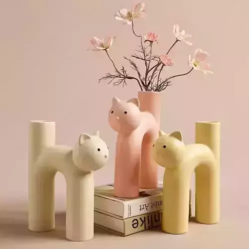 Cute U Shape Cat Vase