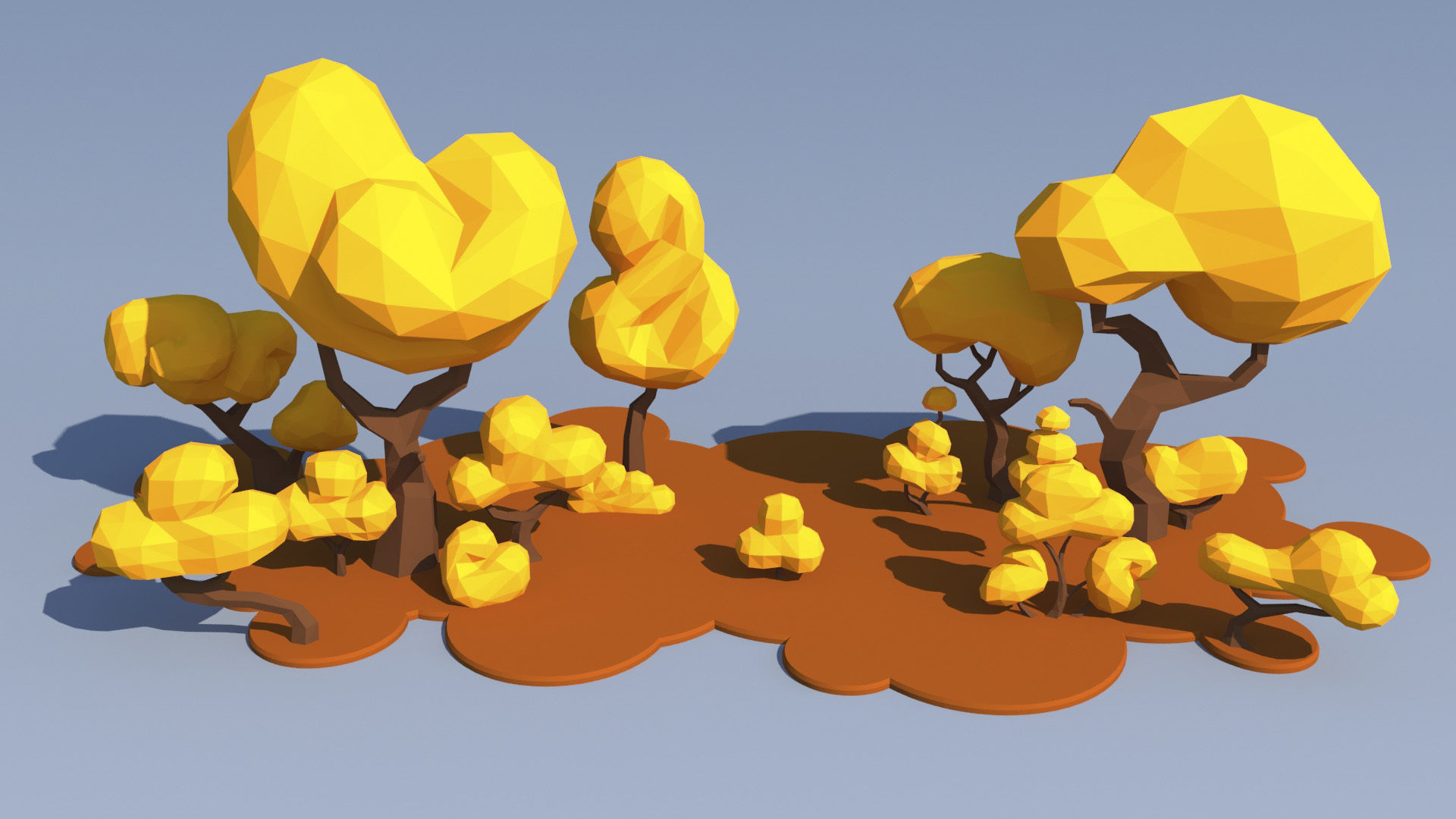 Trees and Bushes Pack - 01 Low-poly 3D model_21