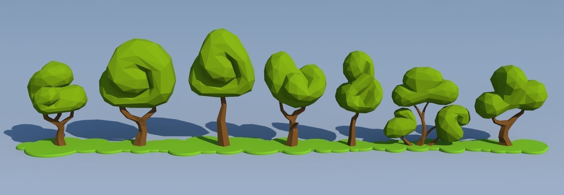 Trees and Bushes Pack - 01 Low-poly 3D model_33