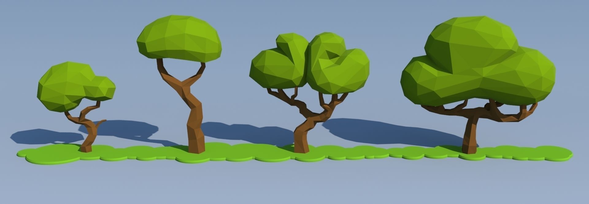 Trees and Bushes Pack - 01 Low-poly 3D model_32