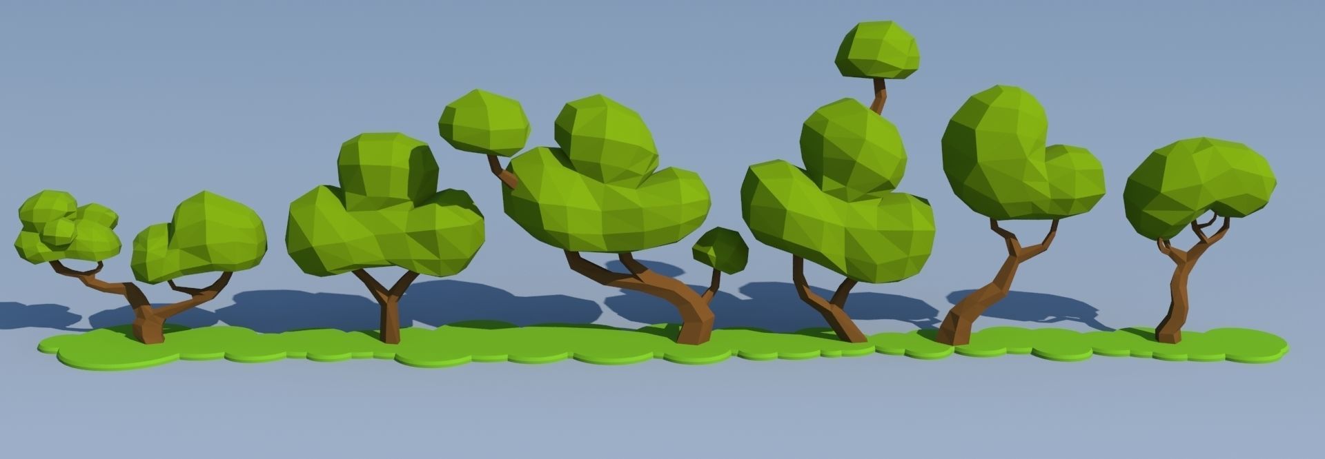 Trees and Bushes Pack - 01 Low-poly 3D model_31