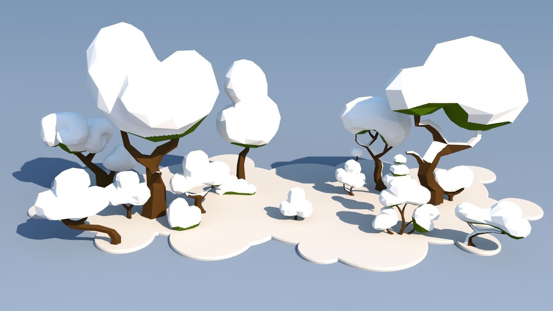 Trees and Bushes Pack - 01 Low-poly 3D model_24